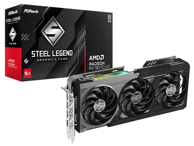 ASRock Radeon RX 9070 XT Steel Legend 16GB（Dark・White） 製品画像