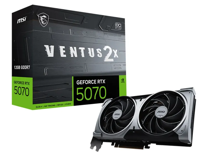 MSI GeForce RTX 5070 12G VENTUS 2X OC 製品画像