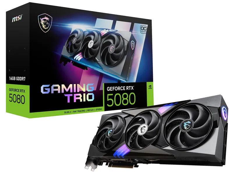 MSI GeForce RTX 5080 16G GAMING TRIO OC 製品画像